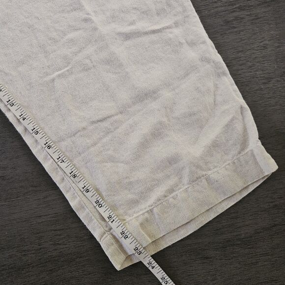 J Jill Sz 4XL  Tan Linen Crop Capri Pants Lagenlook Minimalistic Coastal Summer - Picture 7 of 8